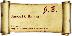 Jancsik Barna névjegykártya