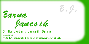 barna jancsik business card